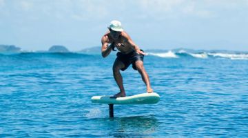 Electric eFoil board for a water gliding experience with innovative technology.